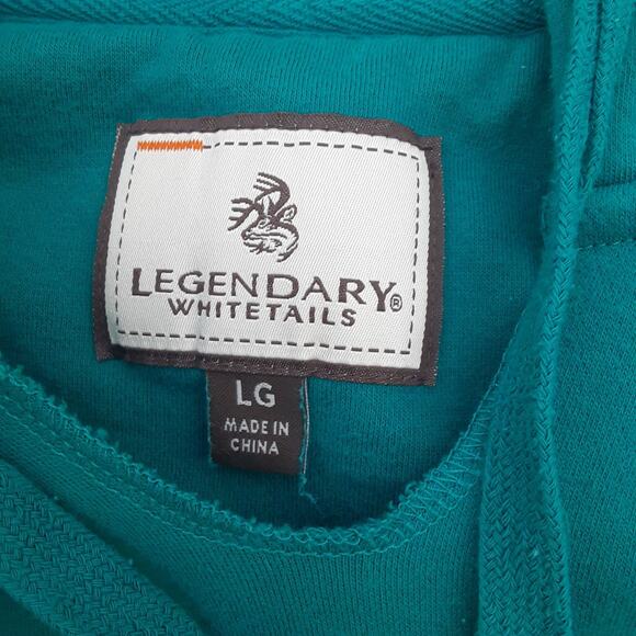 Legendary WhiteTails Womens Large Blue Pullover Hunting Deer Theme Hoodie - Picture 4 of 8